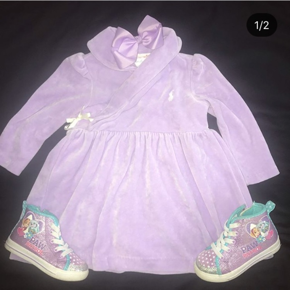 Lavender velvet polo dress